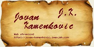 Jovan Kamenković vizit kartica